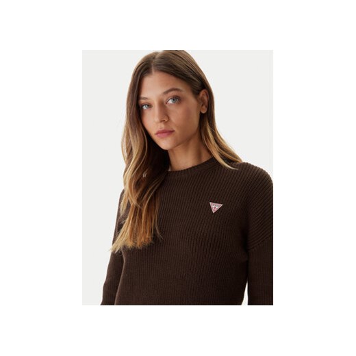 Guess Jeans Sweter W4BR08 Z3HM1 Brązowy Regular Fit S MODIVO