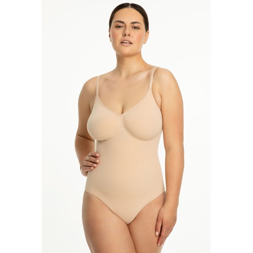 Body wyszczuplające Julimex 421 Seamless Body beżowy ze sklepu kontri.pl w kategorii Body damskie - zdjęcie 186056646