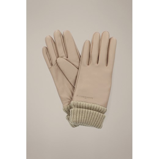 Rękawiczki Damskie Beżowe ze Ściągaczem Skórzane Touch Screen ze sklepu Lancerto S.A. w kategorii Rękawiczki damskie - zdjęcie 186056807