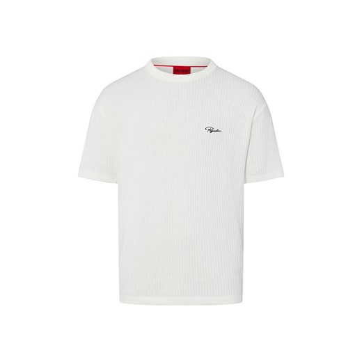 PEGADOR T-shirt z perforowanej dzianiny - Signar Mężczyźni Bawełna écru wypukły wzór tkaniny ze sklepu vangraaf w kategorii T-shirty męskie - zdjęcie 186057936