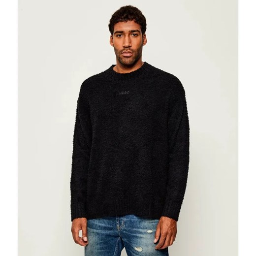 Hugo Blue Sweter Sanou | Relaxed fit | z dodatkiem wełny ze sklepu Gomez Fashion Store w kategorii Swetry męskie - zdjęcie 186059037