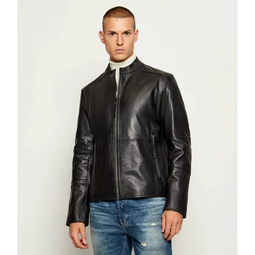 HUGO Skórzana kurtka Lokis-3 | Slim Fit ze sklepu Gomez Fashion Store w kategorii Kurtki męskie - zdjęcie 186059175