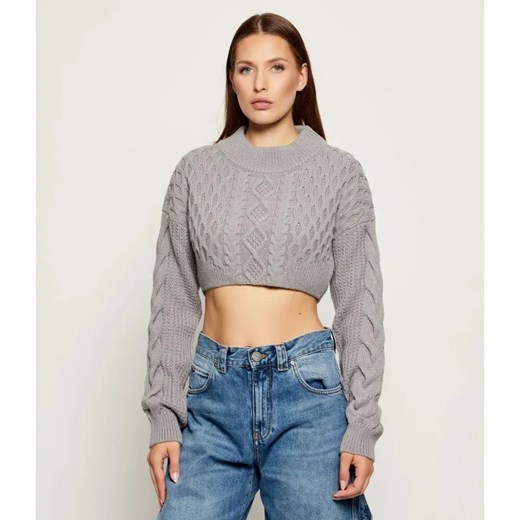Patrizia Pepe Sweter | Cropped Fit | z dodatkiem wełny ze sklepu Gomez Fashion Store w kategorii Swetry damskie - zdjęcie 186059316