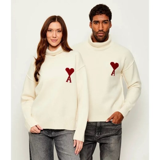 AMI Paris Wełniany golf | Relaxed fit ze sklepu Gomez Fashion Store w kategorii Swetry damskie - zdjęcie 186059505