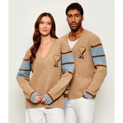 AMI Paris Wełniany sweter | Relaxed fit ze sklepu Gomez Fashion Store w kategorii Swetry damskie - zdjęcie 186059568