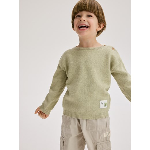 Reserved - Bawełniany sweter - jasnozielony ze sklepu Reserved w kategorii Swetry chłopięce - zdjęcie 186068405
