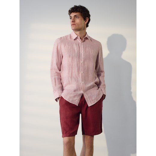 Reserved - Lniane szorty jogger - miedziany ze sklepu Reserved w kategorii Koszule męskie - zdjęcie 186068728