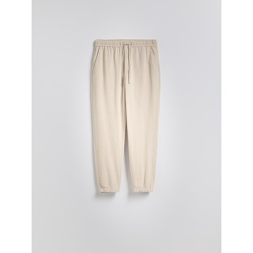 Reserved - Spodnie jogger z lnem - beżowy ze sklepu Reserved w kategorii Spodnie męskie - zdjęcie 186069809