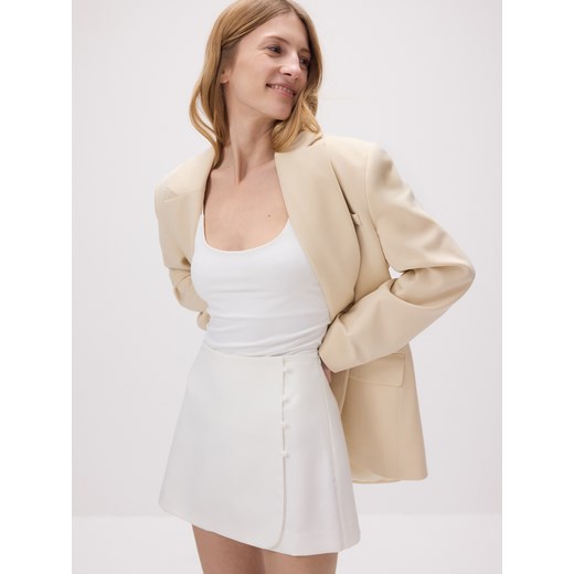 Reserved - Spódnico-szorty z guzikami - biały ze sklepu Reserved w kategorii Spódnice - zdjęcie 186070347