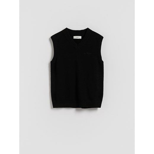 Reserved - Bawełniana kamizelka - czarny ze sklepu Reserved w kategorii Kamizelki chłopięce - zdjęcie 186070659