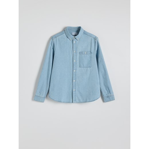 Reserved - Jeansowa koszula regular fit - niebieski ze sklepu Reserved w kategorii Koszule męskie - zdjęcie 186070666