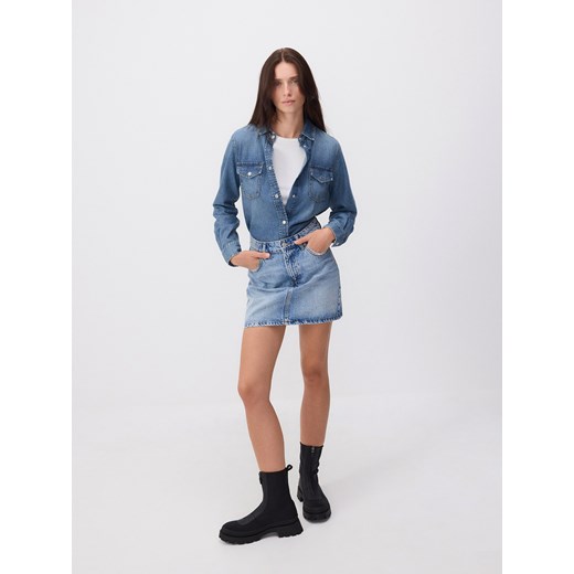 Reserved - Jeansowa spódnica mini - niebieski ze sklepu Reserved w kategorii Spódnice - zdjęcie 186071019