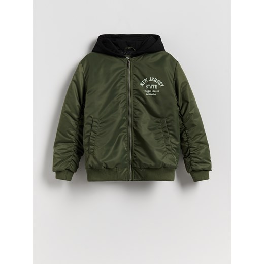 Reserved - Kurtka bomber oversize - oliwkowy ze sklepu Reserved w kategorii Kurtki chłopięce - zdjęcie 186071096