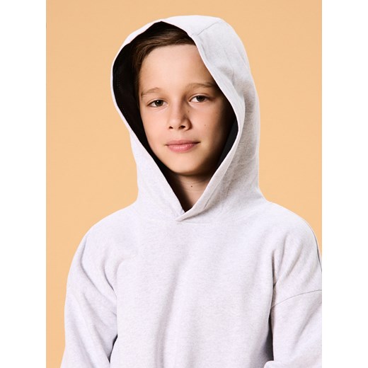 Sinsay - Bluza hoodie ze ściągaczami - szary Sinsay 164 (13-14 l) Sinsay