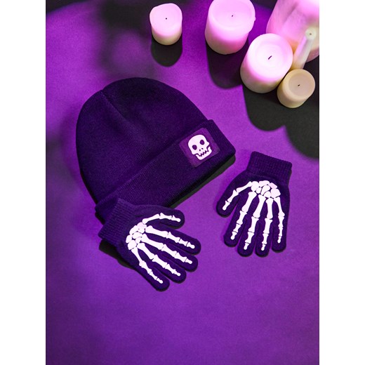 Sinsay - Komplet: czapka i rękawiczki - czarny Sinsay S Sinsay