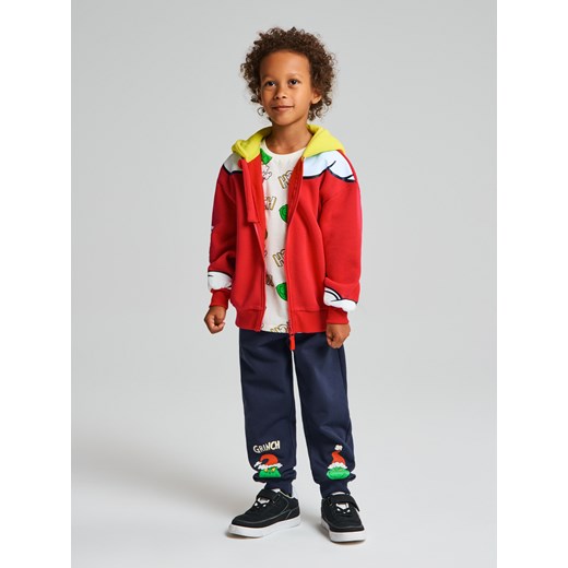 Sinsay - Bluza z kapturem Grinch - czerwony Sinsay 128 (7-8 l) Sinsay
