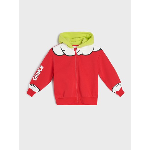 Sinsay - Bluza z kapturem Grinch - czerwony Sinsay 140 (9-10 l) Sinsay