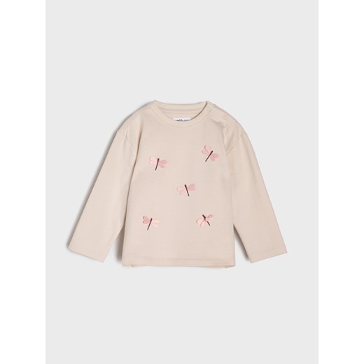 Sinsay - Koszulka z długimi rękawami - kremowy Sinsay 86 (12-18 m) Sinsay