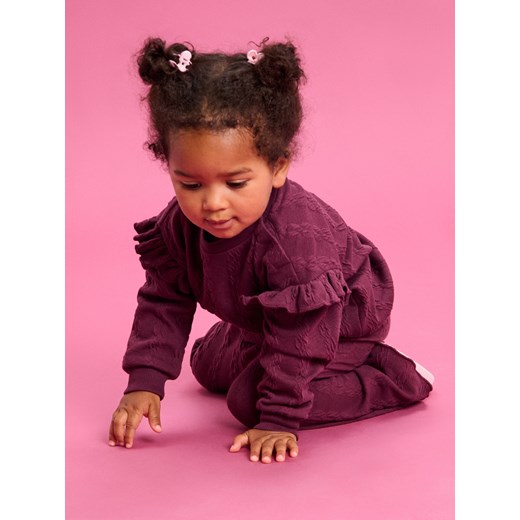 Sinsay - Bluza z falbankami o warkoczowym splocie - czerwony Sinsay 5-2 l) Sinsay