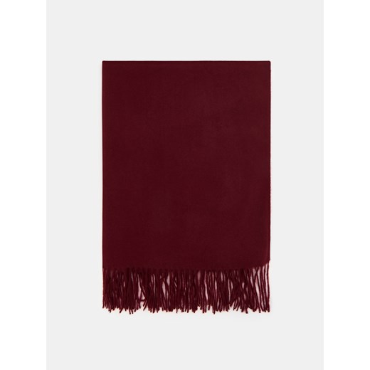 Sinsay - Gładki szalik z frędzlami - czerwony Sinsay One Size Sinsay