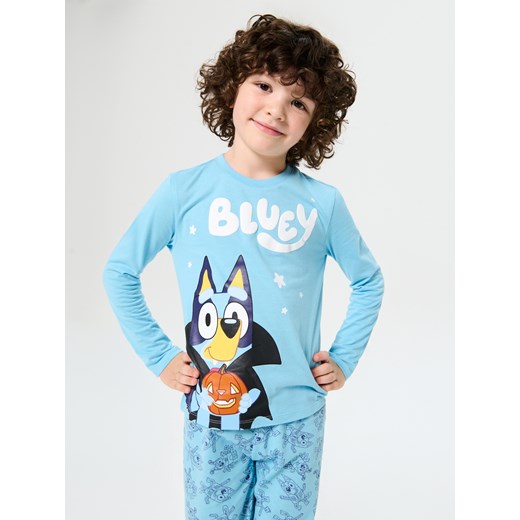 Sinsay - Bawełniana piżama dwuczęściowa z nadrukiem Bluey - błękitny Sinsay 122 (6-7 l) Sinsay