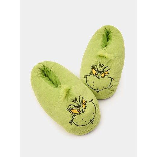 Sinsay - Pluszowe kapcie Grinch - zielony Sinsay 32/33 Sinsay