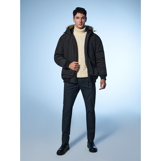 Sinsay - Ocieplana kurtka bomberka z kapturem - szary Sinsay 3XL Sinsay