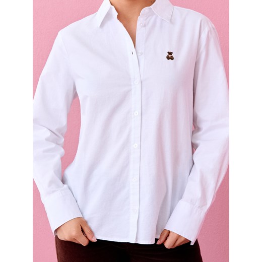 Sinsay - Bawełniana koszula z haftem - biały Sinsay S Sinsay