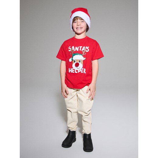 Sinsay - Koszulka z aplikacją 3D - czerwony Sinsay 110 (4-5 l) Sinsay