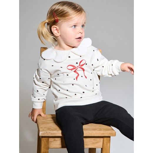 Sinsay - Bawełniany komplet: bluza i legginsy - kremowy Sinsay 5-2 l) Sinsay