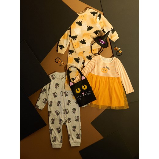 Sinsay - Sukienka babydoll z motywem halloweenowym - biały Sinsay 74 (6-9 m) Sinsay