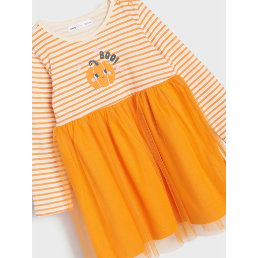 Sinsay - Sukienka babydoll z motywem halloweenowym - biały Sinsay 80 (9-12 m) Sinsay