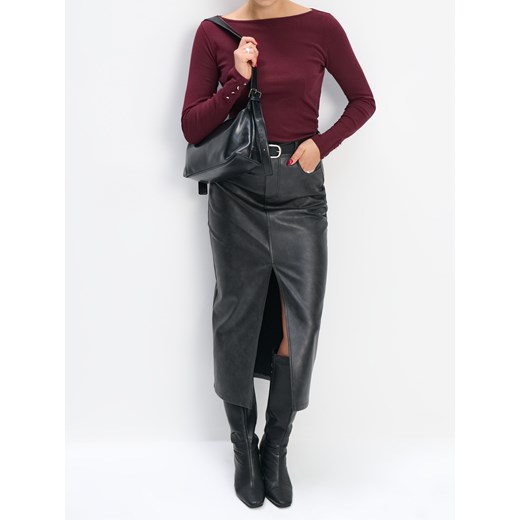 Sinsay - Bluzka z długimi rękawami - czerwony Sinsay XS Sinsay