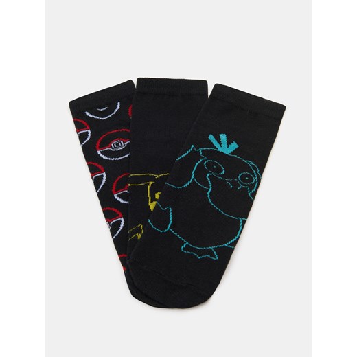 Sinsay - Skarpetki z nadrukiem 3 pack Pokemon - wielobarwny Sinsay 35/38 Sinsay
