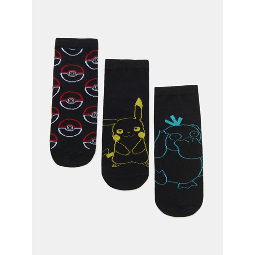 Sinsay - Skarpetki z nadrukiem 3 pack Pokemon - wielobarwny Sinsay 27/30 Sinsay