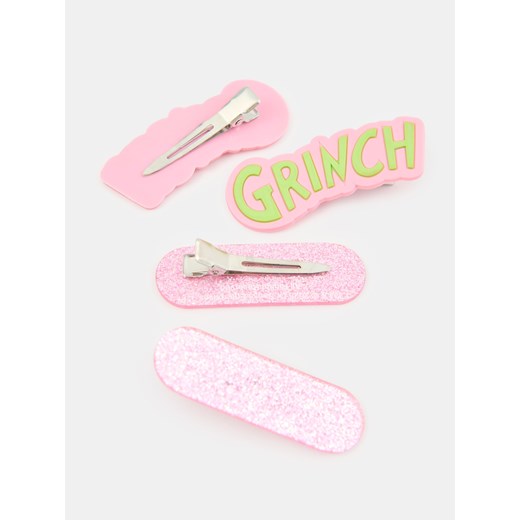 Sinsay - Spinki do włosów 4 pack Grinch - różowy Sinsay One Size Sinsay