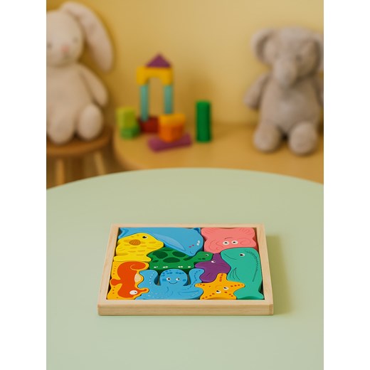 Sinsay - Drewniane puzzle w kształtach zwierząt morskich - wielobarwny Sinsay One Size Sinsay