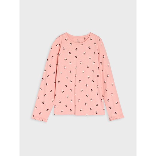 Sinsay - Koszulka z długimi rękawami we wzór kwiatowy - wielobarwny Sinsay 110 (4-5 l) Sinsay