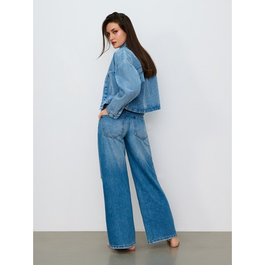 Sinsay - Jeansy wide leg - niebieski Sinsay 38 Sinsay