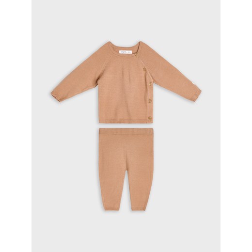 Sinsay - Komplet: bluza i spodnie - beżowy Sinsay 68 (3-6 m) Sinsay