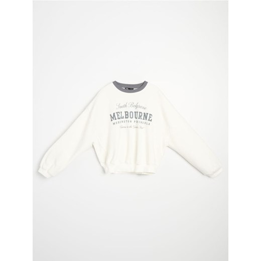 Sinsay - Bluza z nadrukiem - kremowy ze sklepu Sinsay w kategorii Bluzy damskie - zdjęcie 186081698