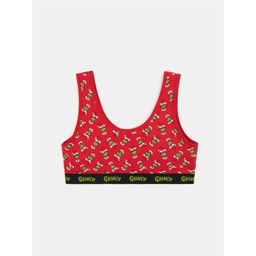 Sinsay - Top ze wzorem Grinch - czerwony ze sklepu Sinsay w kategorii Biustonosze - zdjęcie 186081739