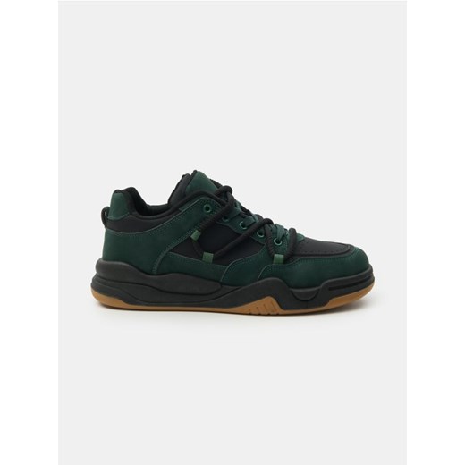 Sinsay - Sneakersy sznurowane z imitacji zamszu - khaki - id: 062EP-87X - marki Sinsay - 186081845 Sinsay - Sneakersy sznurowane z imitacji zamszu - khaki ze sklepu Sinsay w kategorii Buty zimowe męskie - zdjęcie 186081845
