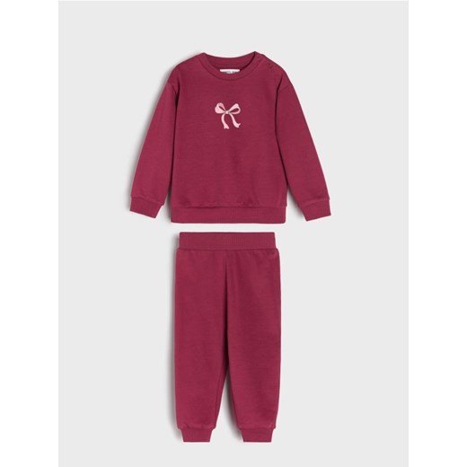 Sinsay - Bawełniany komplet: bluza i spodnie - fioletowy ze sklepu Sinsay w kategorii Komplety niemowlęce - zdjęcie 186081868