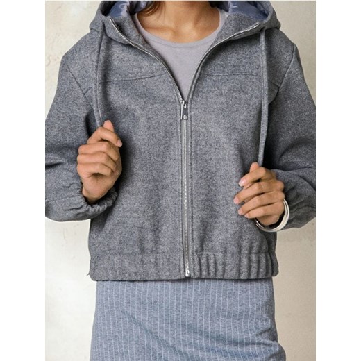 Sinsay - Przejściowa kurtka z kapturem - szary ze sklepu Sinsay w kategorii Kurtki damskie - zdjęcie 186081905
