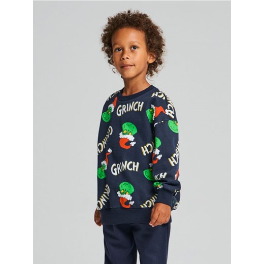 Sinsay - Bluza crewneck ze wzorem Grinch - granatowy - id: 096FC-59X - marki Sinsay - 186081939 Sinsay - Bluza crewneck ze wzorem Grinch - granatowy ze sklepu Sinsay w kategorii Bluzy chłopięce - zdjęcie 186081939