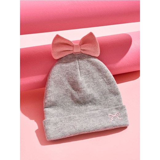 Sinsay - Czapka beanie z kokardą - szary ze sklepu Sinsay w kategorii Czapki dziecięce - zdjęcie 186081947