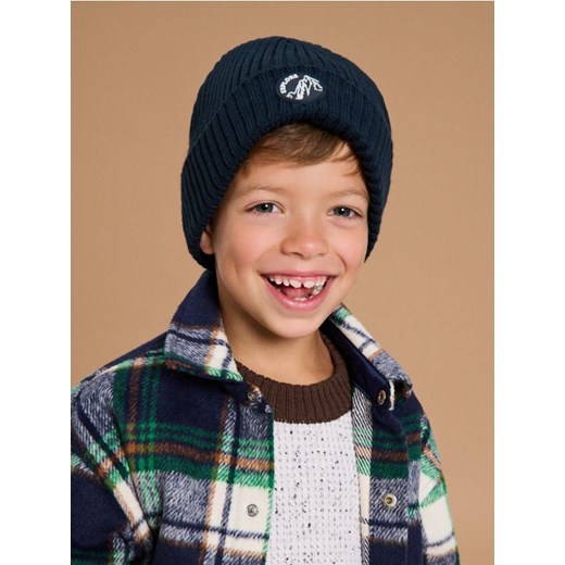 Sinsay - Prążkowana czapka beanie - granatowy - id: 099FU-59X - marki Sinsay - 186081958 Sinsay - Prążkowana czapka beanie - granatowy ze sklepu Sinsay w kategorii Czapki dziecięce - zdjęcie 186081958