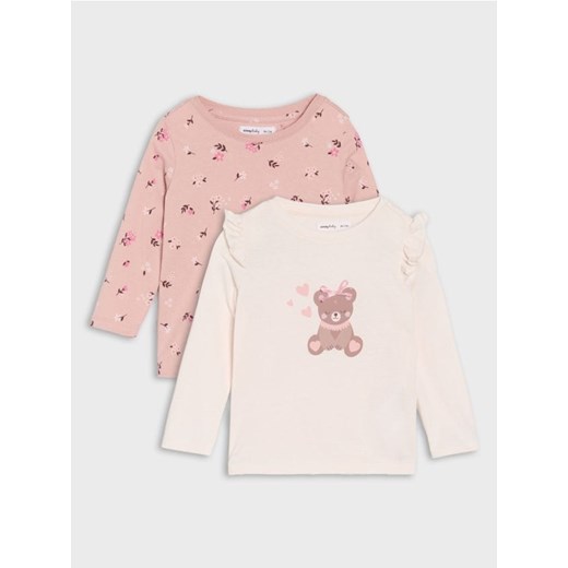 Sinsay - Koszulki z długimi rękawami 2 pack - kremowy - id: 123FT-01X - marki Sinsay - 186082017 Sinsay - Koszulki z długimi rękawami 2 pack - kremowy ze sklepu Sinsay w kategorii Kaftaniki i bluzki - zdjęcie 186082017