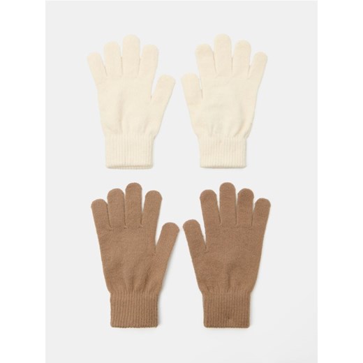 Sinsay - Rękawiczki 2 pack - kremowy Sinsay One Size Sinsay